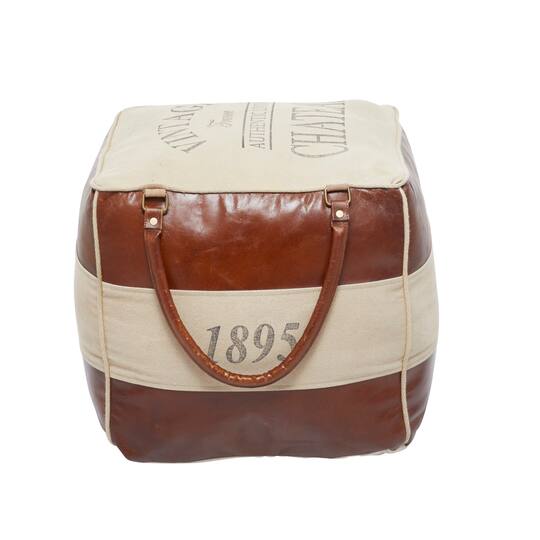 Brown Canvas Rustic Stool